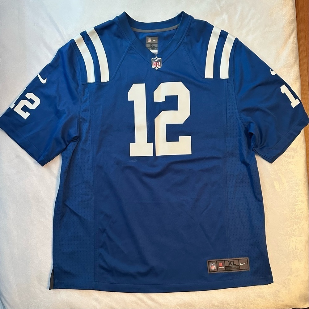 Nike On Field NFL Jersey Men’s XL #12 Andrew Luck Indianapolis Colts Blue